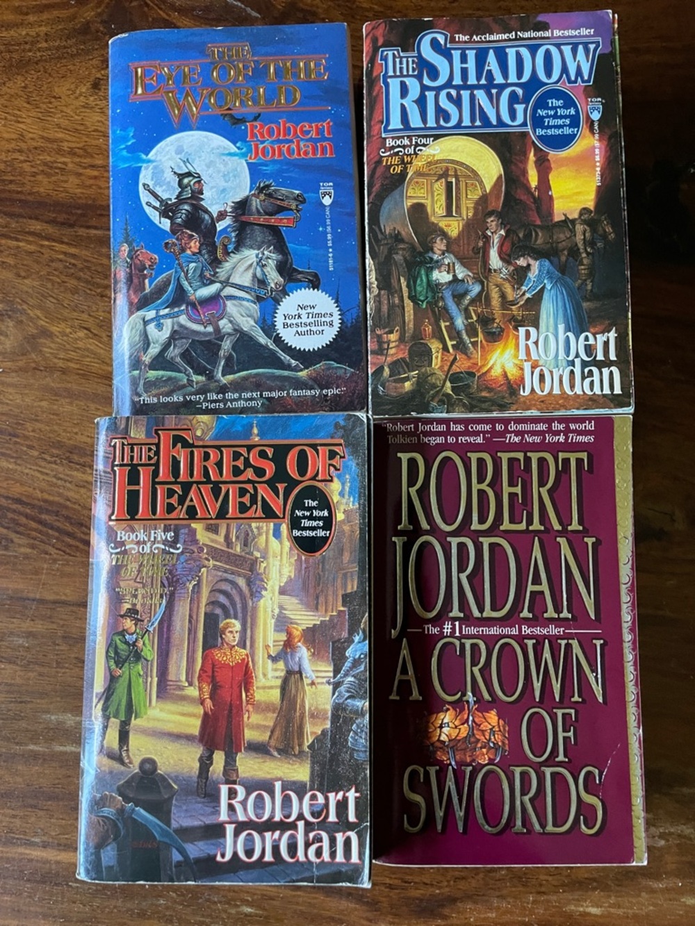 4 Robert Jordan Paperback Books The Wheel of Time Series #1,4,5,7